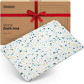 Bath Mat Stone - Diatomaceous Earth Drying Mat - Water Absorbing Bath Mat - Shower Mat Stone (Terrazzo Blue) - color: Terrazzo Blue