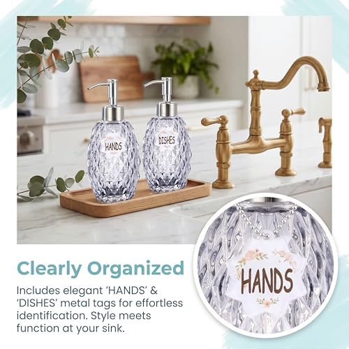 MALACHI Glass Soap Dispenser, 304 Rustproof Stainless Steel Pump, Refillable Multi‑use for Hand Soap, Dish Soap, Body Wash, Shampoo, Baby Wash for Bathroom Kitchen & Commercial - color: Black