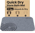 SoliCozy Stone Bath Mat - Diatomaceous Earth Quick Dry Bath Mat, Super Absorbent Non-Slip Shower Mat for Bathroom, Kitchen, Pool - Natural Diatomite Bathtub Mat (Grey, 16x24in.