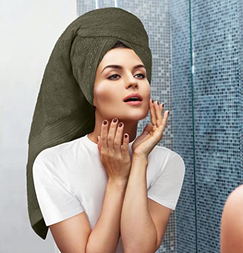 Utopia Towels 8 Piece Luxury Towel Set – Majestic Plush, Super Absorbent & Quicker-to-Dry, Thick 100% Ring Spun Cotton Towels for Bathroom, Spa & Hotel – 2 Bath, 2 Hand, 4 Washcloths, Dusty Olive - color: Dusty Olive, size: 8 Pieces Towel Set