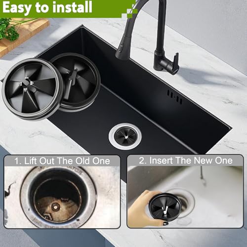 4-Pack 3-3/8in Garbage Disposal Splash Guard Compatible with InSinkErator | QCB-AM Replacement for InSinkErator Evolution & for Moen, Noise Reduction, Leakproof, Durable