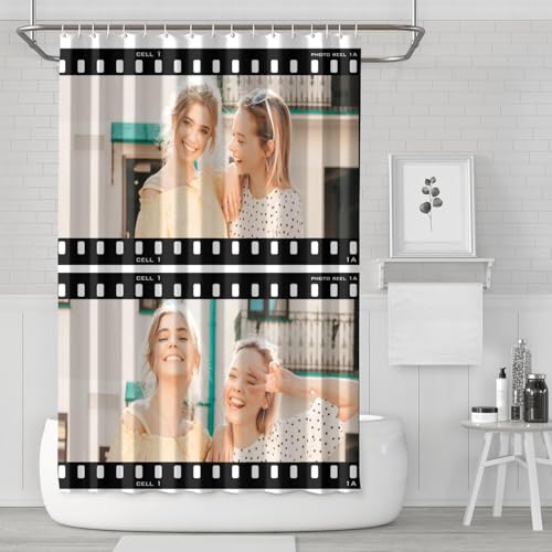 Personalized Shower Curtain Set Custom Photo Shower Curtains Modern Minimalist Home Bathroom Curtain Decor with 12 Hooks 72 Inch Wide * 72 Inch High - color: 2 Photo-2, size: 72"W x 72"L (Pack of 1)