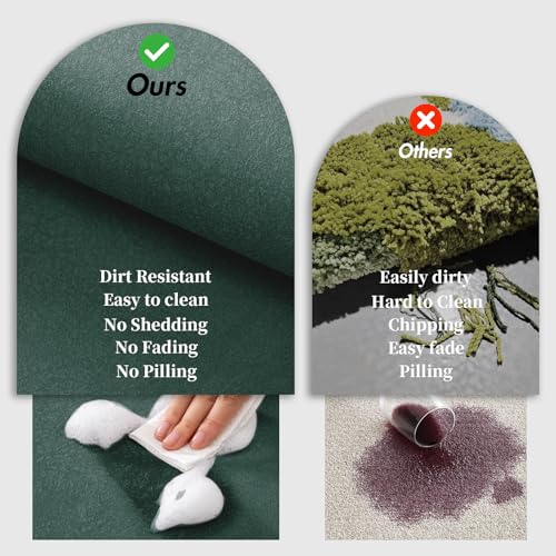 RUERYA Bath Mat (15.7x23.6), Bathroom Non Slip Absorbent Quick Dry Rubber Backed, Dark Green - color: Dark Green, size: 1'4" x 1'11" (Rectangular)