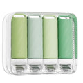 5 packs of toiletries travel bottles, TSA Approval silicone travel containers, leak proof refillable shampoo and conditioner are essential for travel, fitness, business trips, office use(green) - color: Green