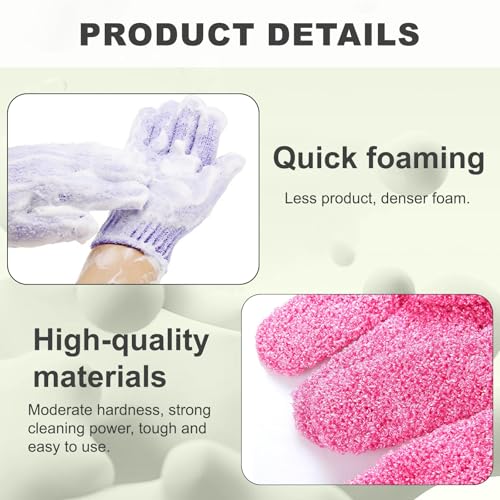Exfoliating Glove for Shower-Body Exfoliator Scrub Gloves,Shower Gloves for Scrubbing Dead Skin,for Women Men Bath Spa - color: Green