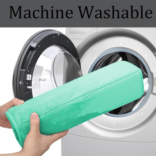 EAL Memory Foam Bath Mat Set - 3 Piece Non-Slip, Absorbent Shaggy Mats, Machine Wash, Perfect Plush, U-Shaped Toilet Rug & Living Rug - color: Stripe-teal