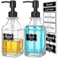 JASAI 2Pack Glass Soap Dispenser with Black Rust Proof Pump, Refillable Dish Soap Dispenser with for Kitchen and Bathroom. - color: 2 Pack Matteblack
