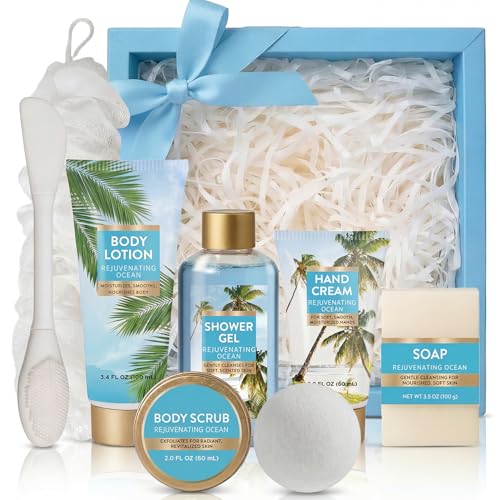 Spa Luxetique Gifts for Women 8pcs Refreshing Ocean Gift Set for Women Bath and Body Works Gift Set Spa Gifts for Womens Get Well Birthday Gifts for Womens Wife Girlfriend Grandma