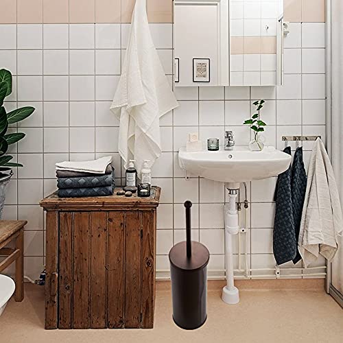 Bronze Toilet Plunger with Holder for Bathroom Metal Canister Holder Drip Cup, Heavy Duty, Deep Cleaning,Quick Dry Bronze - color: Bronze Plunger B