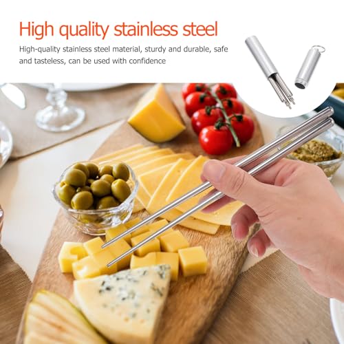 TOYANDONA Stainless Steel Travel Chopsticks Set with Storage Case Portable Foldable Chopsticks for Outdoor Dining Office Lunch Camping and Everyday Kitchen Tableware