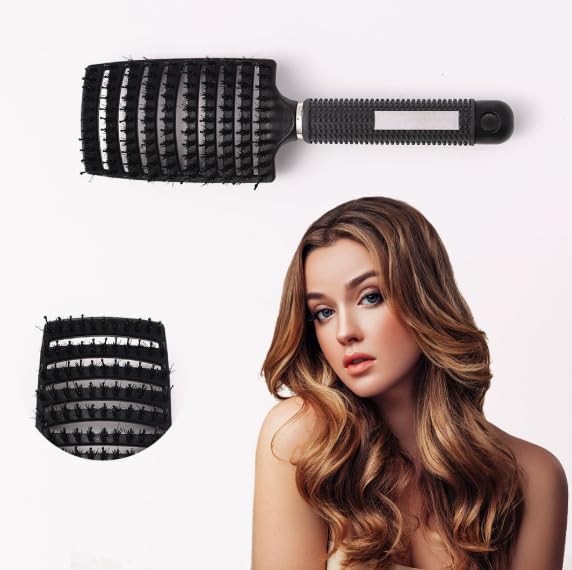 Hair Brush for Girls & Women, Scalp Massage Comb for Wet & Curly Hair, Professional Salon Hairdressing Styling Tool with Detangling
