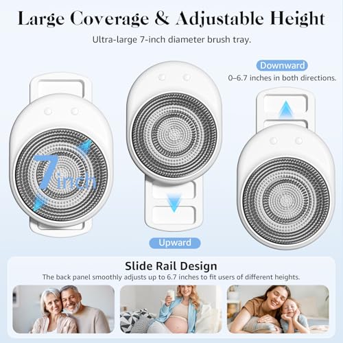 Electric Back Scrubber for Shower, Wall-Mounted Design with Soft Exfoliating Bristles, IPX7 Waterproof & Easy to Install — Enjoy a Comfortable, Effortless Clean