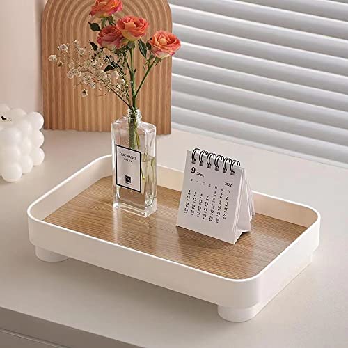 MRPAPA Bathroom Trays, White Vanity Tray, Countertop Tray Makeup Organizers Tray, Skincare Organzing Tray for for Perfume,Cosmetic, Bathroom, Kitchen (White -Rectangle -1pcs)