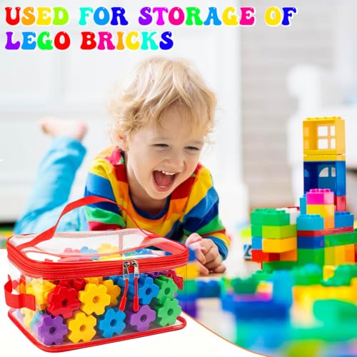 8 Packs Toy Storage Bags, Reusable Clear PVC Board Game Storage, Toy Storage Organizer Bags with Zipper for Building Blocks, Puzzle and Handmade Accessories, Clear Toiletry Bag - color: 8 Color, size: XX-Large