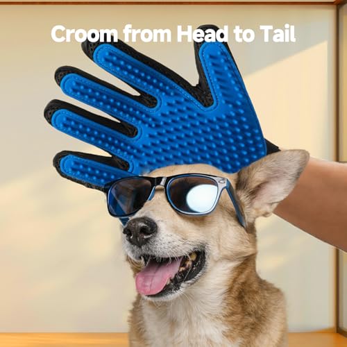 NVNAN Pet Hair Remover Roller and Grooming Glove Set for Dogs & Cats | Reusable roller tackles pet hair on furniture, and clothes, while the grooming glove helps brush dogs and cats - color: Hair removal roller + gloves