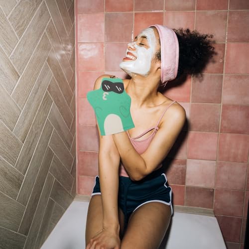 Exfoliating Bath Mitt and Skin Scrubbing Glove Set, Deep Cleaning Shower Gloves with Strong Scrubbing Power, Sturdy Bathing Supply for Body Exfoliation and Skin Care