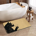 Black Cat Bathroom Rugs, Fast-Absorbing Bath Mat, Quick-Dry Non-Slip Thin Rug for Bathroom Floor Kitchen 17"x30" - color: Black Cat