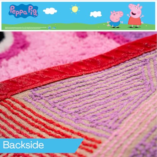 Peppa Pig 100% Cotton Non Slip Plush Bathroom Mat Rug (Officially Licensed Product) By Franco - color: Peppa Pig