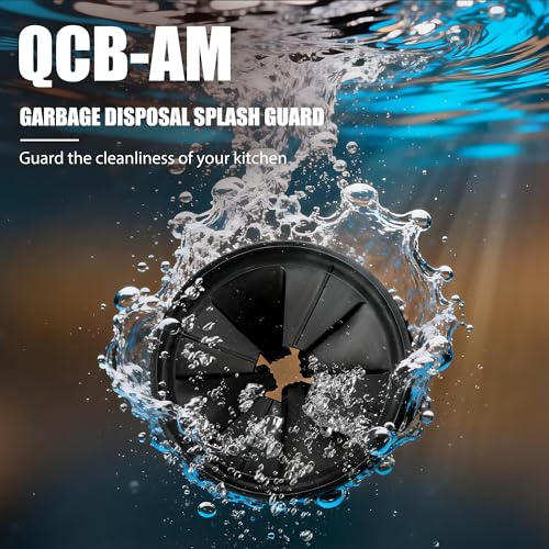 3 3/8" Garbage Disposal Splash Guard, QCB-AM Sink Baffle Replacement for InSinkErator Evolution Series, Upgraded Removable Quiet Collar Drain Plugs, Garbage Disposer Accessories, Black - color: Deep Black - 1 Pack