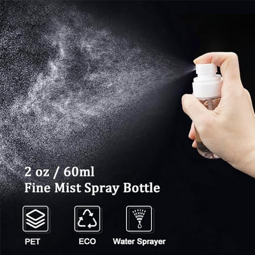 Cosywell Travel Spray Bottle TSA Approved 2oz 60ml 3 Pack Leak Proof Fine Mist Spray Bottles Empty Plastic Refillable Spray Bottle for Perfume Essential Oils Toners Rose Water Cosmetics(3Clear) - color: 3 Clear, size: 2 oz