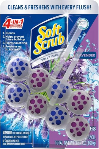 Soft Scrub 4-in-1 Rim Hanger Toilet Bowl Cleaner,Lavender,2 Count (Pack of 6) - size: 2 Count (Pack of 6)