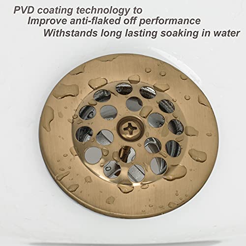Champagne Bronze Trip Lever Tub Trim Kit Set with Trip Lever Overflow Face Plate, No putty Gasket, Trip Lever Bathtub Drain with Strainer, Overflow and Matching Screws, No putty installation Artiwell - color: Champagne Bronze