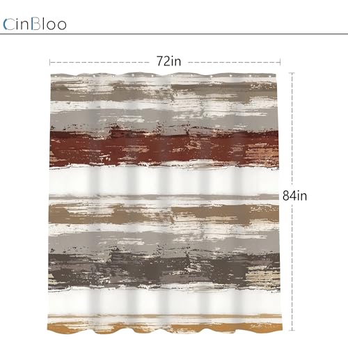 Abstract Brown 72Wx78H Shower Curtain Long Modern Gray Oil Painting Watercolor Striped Minimalist Geometric Simple Artistic Bathroom Curtain Set Aesthetic Bath Bathroom Accessories Decor - size: 72"W x 78"L (Pack of 1)