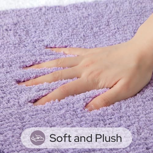 HOMEIDEAS Bathroom Rugs Sets 2 Piece, Super Soft and Absorbent Microfiber Tufted Bath Mats, Non-Slip and Machine Washable Bath Rugs(Lavender) - color: Lavender