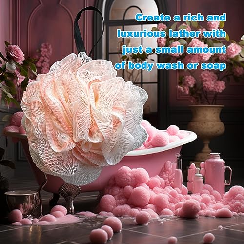 Loofah Sponge, Exfoliating Bath Sponge Body Scrubber Lofa Single Pack - Pink 50g (1 Pack) - style: Style 7