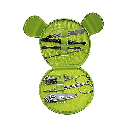 mossty Portable Manicure Set Mini Grooming kit Nail Clipper Accessories Fingernail Trimmer for Home Travel Gift - color: Green