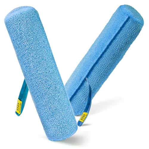 Back Scrubber for Shower - Beautiful Bod Patented 13-Inch Exfoliating Loofah with Built-in Handle, Easily Reaches Entire Back, Full Body Shower Scrubber for Back Washing, Exfoliation & Skin Smoothing - color: Ocean Blue