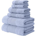Modern Threads Air Cloud 6-Piece Towel Set - 100% Zero-Twist Cotton, 500 GSM, Quick Dry & Plush, Blue - color: Blue, size: 6 Pcs Towel Set