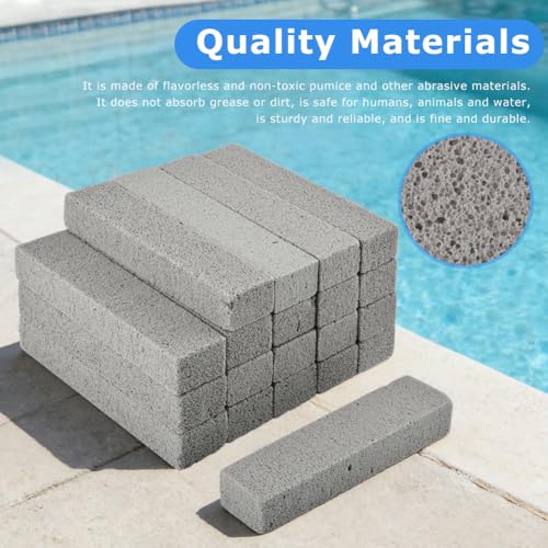 20Pcs Pools Pumice Stone W/ 1 Pair Cleaning Gloves - Pumice-Scouring Pad,Pool-Cleaning Block Swimming Pumice-Pool Tile Stone for Removing Toilet Bowl Ring,Bath,Pool