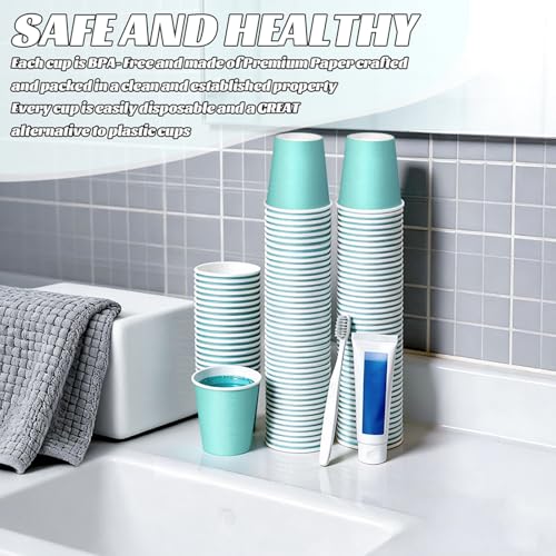 150 Pack 3oz Paper Cups, Bathroom Cups Disposable,Moushwash Cup Small Snack Cup for Water, Juice,Candy Ideal for Party Bathroom and Office - color: Blue, size: 150 Count