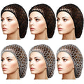 Geyoga 6 Pieces Hair Net Snoods for Women Sleeping Mesh Soft Rayon Knit Crochet Hairnet Long Short Curls Hair Cover Accessory (Black, Gray) - color: Black, Gray