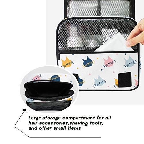 senya Hanging Travel Toiletry Bag Kit Makeup Case Cosmetics Organizer for Men Women - color: Childish Cat Graphic Cover