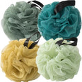Loofah Sponges for Shower,Nature Green 4 Pack - Dark Green, Peacock Green, Yellow & Light Green - color: Nature Green, size: 1 Count (Pack of 4)