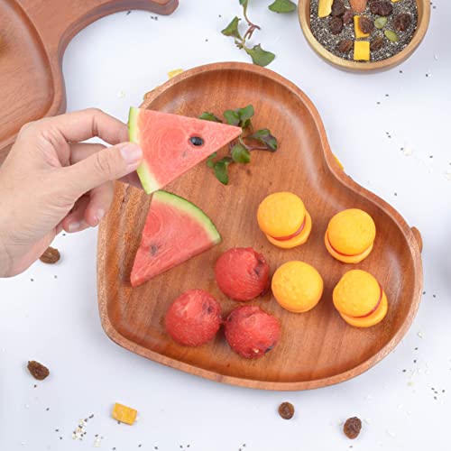 VieWood Heart Wooden Plates Set of 2 Unbreakable Classic Appetizer Plates, Easy Cleaning & Light weight for Dishes Snack, Dessert (Khaya, 8.7") - color: Heart Wood Plates (Set of 2)