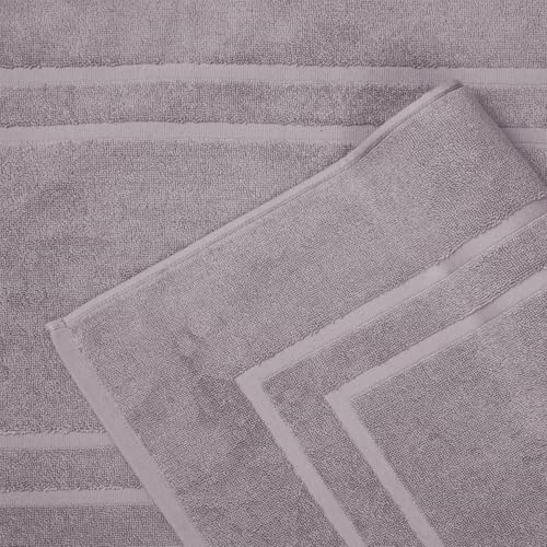 Feather & Stitch 2 Piece Towel Like Bath Mats (30x21 Inch) 100% Cotton Terry Bath Mats, Bathroom Shower Floor Mats [NOT A Bathroom Rug], Soft Absorbent Washable Mats- Taupe - color: Taupe