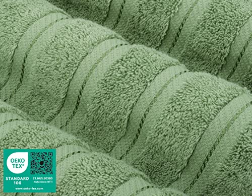American Soft Linen 100% Cotton Luxury Turkish Towels, 4 PC Hand Towel Set | Soft Absorbent Quick Dry OEKO Tex Standard 100 Certificated Durable Machine Washable Breathable Premium Hotel Quality - color: Sage Green, size: 4 PC (16"x28")