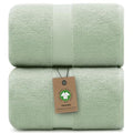 Alusa Home 100% Organic Luxury Bath Sheets - GOTS Certified - Extra Large 35x70 Inches (Pack of 2) Zero-Twist, Long-Staple Cotton Bath Sheet Set (Eucalyptus Green) - color: Eucalyptus, size: 2pc Bath Sheets