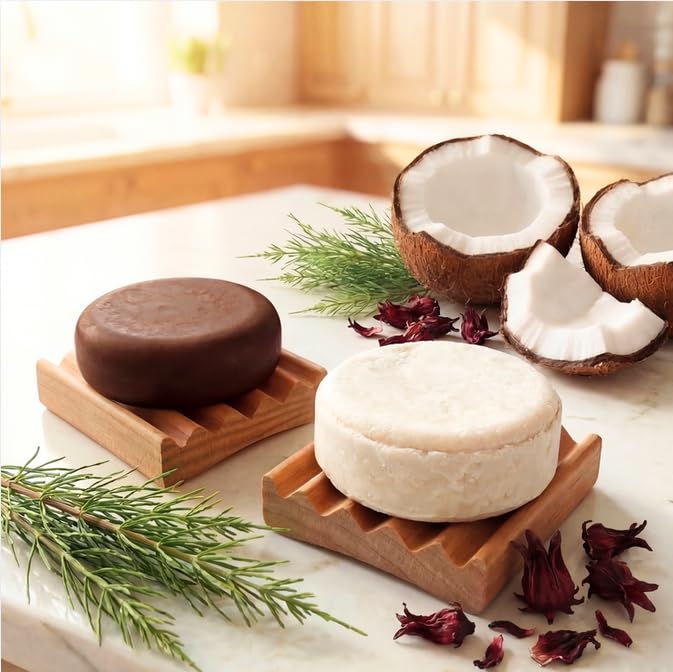 2 Pack Soap Dish, Draining Dish for Our Shampoo Bars & Conditioner Bars, 100% Natural Poplar Wood, No Chemical Varnish, Lacquer or Stain is Used, Handmade in The USA (Mini) - size: Mini