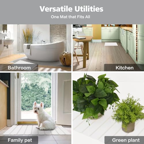 KEYCHAD Foldable Stone Bath Mat, Non-Slip Diatomaceous Earth Mat, Super Absorbent Quick Drying Bath Stone Mat, Luxury Bath mat for Bathroom Kitchen Bathtub, 23.4 * 15.4" White - color: Folding-white
