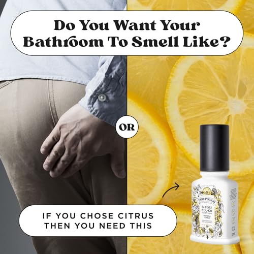 Poo-Pourri Before-You-Go Toilet Spray, Original Citrus, 2 Fl Oz, 2 Pack, Up to 100 Uses, Bathroom Odor Deodorizer with Essential Oils, Travel Essentials, TSA Approved Size, Lemon Bergamot - size: 2 Fl Oz (Pack of 2)