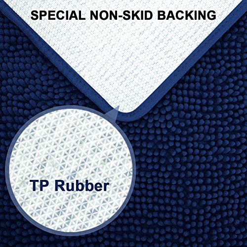 Secura Bathroom Rugs 20x32 Inches – Thick Plush Bath Mat, Ultra Soft Absorbent Bathroom Mat, Non Slip Machine Washable Bath Rugs for Tub, Shower Room Floor (Blue) - color: Blue, size: 2'8" x 1'8" (Rectangular)