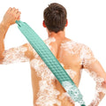 Back Scrubber for Shower with Handles, 40 Inch Extra Long Double-Sided Exfoliating Bath Strap, Textured Body Washer with Extended Reach for Deep Cleaning (Green) - color: Green