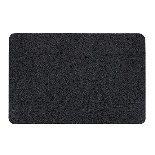 Asvin Soft Textured Bath, Shower, Tub Mat, 24x16 Inch, Phthalate Free, Non Slip Comfort Bathtub Mats with Drain, PVC Loofah Bathroom Mats for Wet Areas, Quick Drying - color: Black, size: 24" x 16" (Rectangular)