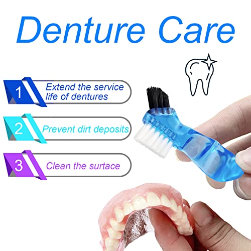 Keedolla 2 Pack Denture Bath Box Cup Retainer Cleaner Case with Strainer Basket, Mouth Guard Cleaning Case Denture Storage Soaking Holder - Black & Rose Red - color: Black & Rose Red