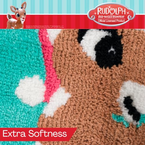 Collectibles Rudolph The Red Nose Reindeer Holiday & Christmas Non Slip Plush Poly Knit Bathroom Mat Rug, 17x24, (Officially Licensed Product) By Franco - color: Rudolph the Red Nose Reindeer