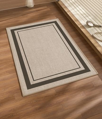 chakme Bathroom Rugs Mat 24x17, Ultra Thin Non Slip Bath Mat Small Quick Dry Absorbent Bath Mat for Bathroom, (Light Beige, 24"x17") - color: Light Beige, size: Small (24" x 17")